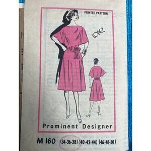 Prominent Designer M 160 Sewing pattern Dress flutter sleeve 1970s size 34 36 38